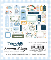 ECHO PARK - Welcome Baby Boy Frames & Tags
