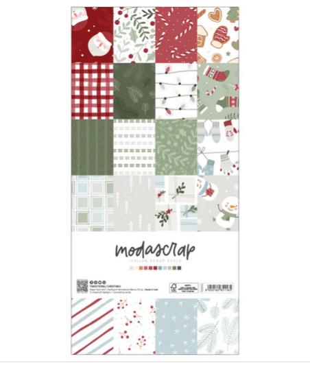 MODASCRAP - PAPER PACK TRADITIONAL CHRISTMAS 6X12"