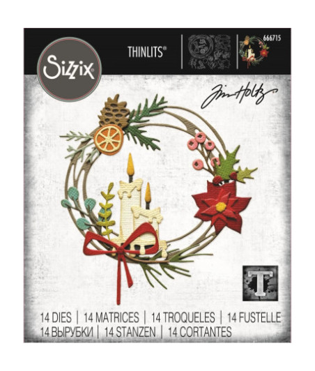 SIZZIX - Fustella - Vault Festive Wreath by Tim Holtz